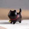 Gatinho de sândalo brincando com mini gatinho fofo curativo presente simples Wen Chuang enfeites feitos à mão para mesa