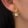 Cao Shi Fabricante Venta al por Mayor Pendientes Franceses de Lujo Accesible para Mujer, Pendientes Elegantes de Moda con Perlas de Imitación, Diseño Geométrico de Nicho