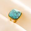 Anillo de Acero Inoxidable 304 Anillo de Acero de Titanio Geométrico Femenino Masculino Moda Combinable Nicho Sentido Avanzado Ajuste Abierto Cacao