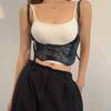 Moda de rua europeia e americana, tira de cintura, capa decorativa, preta, ins, punk, sling com cinto de terno, cintura feminina