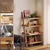 Estantería trapezoidal de madera maciza, estantería de pie, expositor para sala de estar, montado en la pared, estante de almacenamiento simple para el hogar, librería de múltiples niveles