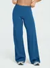 Pantalones de Yoga Europeos y Americanos Transfronterizos de Cintura Alta Levanta Glúteos Adelgazantes Alta Elasticidad Sensación Desnuda Tejido Spandex Caída Pantalones de Pierna Ancha