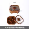 Caixa de Doces de Madeira Vintage Estilo Chinês Doméstica Desktop Nozes Melão Cinzeiro Lanche Frutas Caixa Dividida com Tampa Caixa de Frutas de Madeira