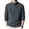 Sudadera de Otoño e Invierno para Hombre Joven y de Mediana Edad con Cuello Alto de Forro Polar Sudadera Base Capa Superior Moda Top de Forro Polar con Cuello Semi Alto