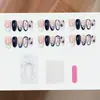 Manicura Francesa Azul y Blanca Transfronteriza Uñas Portátiles Estilo Ins Europeo y Americano Gama Alta Principios de Otoño Pegatinas de Manicura de Comercio Exterior Transfronterizo Al Por Mayor