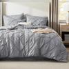 Juego de edredón Cama de bolsillo Cama mediana doble Juego de cama plisado Regalo familiar Edredón plisado con sábana y funda de almohada