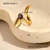 Anillo Irregular de Acero Inoxidable Chapado en Oro con Circonita Incrustada, Diseño Europeo y Americano Transfronterizo, Joyería Ins de Nicho para Mano al por Mayor