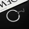 Pulsera Hueso de Serpiente Chapada en Plata para Hombres y Mujeres Estilo Frío Ins Cadena de Hueso de Serpiente Versátil Pulsera de Cadena Simple para Parejas Explosiones Transfronterizas