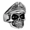 Anillo de Calavera Exagerado Dominante de Plata Tailandesa Retro Anillo Abierto Ajustable de Plata Tailandesa para Hombres Elegante Popular