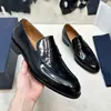 Sapatos Masculinos de Couro Genuíno Transfronteiriços Dio Sapatos Loafer Penny Brilhantes Multimateriais Slip-on Masculinos de Salto Baixo