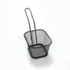 Cesta de freír para patatas fritas de acero inoxidable transfronteriza Cesta para snacks de comida occidental Cesta de malla frita Cesta con soporte para escurrir a prueba de aceite