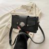 Moda Personalizada de Tendencia Elegante Cerradura de Moda 2024 Nuevo Bolso de Hombro Casual con Remaches Color Sólido Bolso Cuadrado Pequeño de Moda para Mujeres