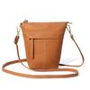 Bolso bandolera de piel de vaca de primera capa para mujer, bolso de cubo de hombro de cuero genuino simple de gran capacidad, bolso para mujer de nicho de alta gama y exquisito