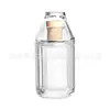 Botella pequeña de licor con tapa, Botella de licor de vidrio, Empaque con etiqueta de licor extranjero de 100 ml, Botella de licor vacía transparente al por mayor, Capacidad pequeña