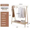 Cabide de Madeira Sólida com Rattan Tecido Estilo Ins de Chão Cabide de Roupas de Chão Rack de Armazenamento de Canto para Quarto Cabide de Roupas Pendurado Em Estoque Envio Rápido