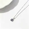 Collar Colgante Clásico de Plata de Ley S925 con Zirconia de Cuatro Garras para Mujer, Cadena de Clavícula Versátil de Moda Simple de Lujo Ligero de Gama Alta