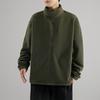 Cardigan de Lã Novo Outono e Inverno Enbu Jaqueta Masculina com Lã Adicionada e Aquecimento Espesso, Moletom Casual com Gola Alta Juvenil