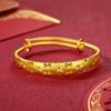 Pulsera push-pull de Dragón Dorado y Fénix de Vietnam para mujer, herencia antigua, esmerilada, estrellada, ajustable, venta al por mayor de fábrica