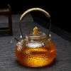 Tetera de vidrio estilo japonés con patrón de martillo, tetera especial con mango de cobre, juego de té de vidrio para estufa eléctrica de cerámica.