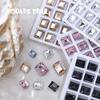 Rhinestones Irregulares de Fondo Puntiagudo para Uñas, Varios Tamaños, Rhinestones Cuadrados de Azúcar de Ángulo Recto Largos, Rhinestones de Colores para Decoración de Uñas, Rhinestones de Cristal
