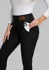 Bestseller Transfronteiriço Calças Leggings de Cintura Alta com Forro de Lã para Mulheres, Calças de Yoga Quentes Ajustadas para Outono/Inverno, Bolsos Elásticos, Calças Longas de Lã de Cordeiro
