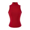 2026 Otoño Nuevo Camiseta sin Mangas de Cuello Alto Ajustada Sexy Ropa Interior Top de Chica Caliente