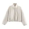 Outono 2026 Nova Moda Feminina Estilo Europeu e Americano Casual Jaqueta Bomber com Gola Alta 3046334