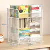Estante de almacenamiento para mochilas escolares, carrito móvil para libros, soporte metálico para bolsas al lado de la mesa, estantería de almacenamiento con ruedas debajo del escritorio