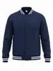 Comercio Electrónico Transfronterizo TK Otoño/Invierno Chaqueta de Béisbol con Cuello Alto Americano para Hombre Pantalones Largos Chaqueta Casual con Felpa Traje Deportivo Holgado