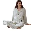Ropa de maternidad de algodón al por mayor, nuevo conjunto de otoño de manga larga y pantalón largo para mujeres embarazadas, pijama para lactancia y amamantamiento, conjunto de dos piezas de ropa para el hogar para mujer