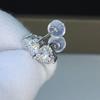 Brinco de coração com zircônia colorida incrustada com diamantes, moda europeia e americana para mulheres, brincos de casamento, joia para orelha