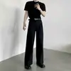 Calça Casual Lisa de Perna Larga com Design Plissado Tridimensional Unissex Estilo Old Money Solta Toque de Luxo Calças Longas