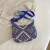 Bolsa de lona étnica de Yunnan para mujer, bolsa de clase para estudiante universitaria, bolsa de moda para ir al trabajo, bolsa tote, puesto, color de contraste, bolsa de regalo