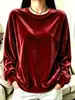 Ropa de Mujer Otoño/Invierno 2026 UE Estación Independiente de Amazon Camiseta Casual de Cuello Redondo de Terciopelo de Manga Larga para Mujer