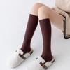 Calcetines de mujer otoño e invierno calcetines de pantorrilla de cachemira color sólido gruesos cálidos delgados jk retro japonés marrón hasta la rodilla calcetines de pantorrilla