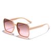 Gafas de Sol Cuadradas Grandes Marrones con Montura Negra Vintage Rain, Esenciales para Sin Maquillaje, Unisex, Gafas de Sol con Protección UV