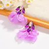 Pendientes de Flor con Incrustaciones de Diamantes de Color Sólido con Diseño Personalizado Transfronterizo Europeo y Americano Estilo Dulce Simple Pendientes de Moda para Viajeros Suministro