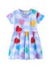 26 Vestidos de Verano para Niñas Estampado de Corazones de Colores Lindo Vestido de Princesa Estilo Europeo y Americano Vestido Infantil Estilo Europeo y Americano Vestido Formal