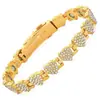 Pulsera magnética de moda europea y americana, superventas transfronteriza, lujo ligero, trébol de la suerte, aleación con incrustaciones de diamante, pulsera de joyería magnética de una sola fila para mujer