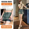 Falda de Mezclilla Falsa de Dos Piezas Verano Delgada de Cintura Alta Línea A Cubre Cadera Pantalón Falda Anti-Exposición Petite Shorts de Chica Caliente