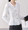 Tops Únicos e Estilosos para Afinar a Cintura Feminina, Camisas de Manga Longa para Primavera e Outono, Chiques e Bonitas, Modernas e Rejuvenescedoras, Adequados para Figuras Baixas