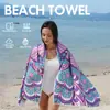 Toalla de Playa Estampada, Chal Protector Solar de Microfibra para Adultos, Toalla Absorbente de Secado Rápido, Toalla de Baño para Natación