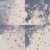 Pegatinas Estereoscópicas de Uñas Nuevas y Coloridas de Oso Gato Lindo de Dibujos Animados Lazo Pegatinas para Uñas DIY Teléfono Móvil Taza de Agua