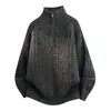 Invierno 2026 Nuevo Estilo Coreano Moda Media Cremallera Cuello Alto Casual Tejido Suéter para Hombre Talla Grande