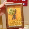 Decoración de Año Nuevo, Adorno de Marco de Fotos que Mejora la Riqueza, Decoración Dorada que Atrae la Fortuna para la Sala de Estar, Exhibición que Atrae la Riqueza para el Rincón de la Fortuna, Regalo de Año Nuevo