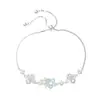 Pulseira borboleta e floral de zircônia cúbica única e requintada para mulheres, apresentando um design doce e estiloso, charme elegante e apelo versátil