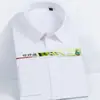 Camisas Masculinas de Alta Qualidade, Roupas para Homens de Negócios, Mangas Longas Elásticas de Fibra de Bambu, Roupa Profissional para Trabalho, Camisas Brancas, Logo Bordado no Atacado
