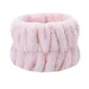 Anillo para el pelo de mujer de moda transfronterizo Banda para el pelo de maquillaje para casa Banda para el pelo semiacabada Felpa linda de color sólido Pulsera de lavado para la muñeca