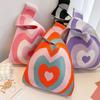 Bolso pequeño cuadrado ins bolso de mano para mujer bolso tipo cubo tejido estilo coreano bolso de mano versátil bolso tote casual bolso para lonchera poliéster