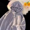 2024 Otoño e Invierno Nuevo Suéter Cárdigan Americano Retro Casual Estilo Lazy Suéter Cuello en V Chaqueta de Color Sólido para Hombre Trendy
